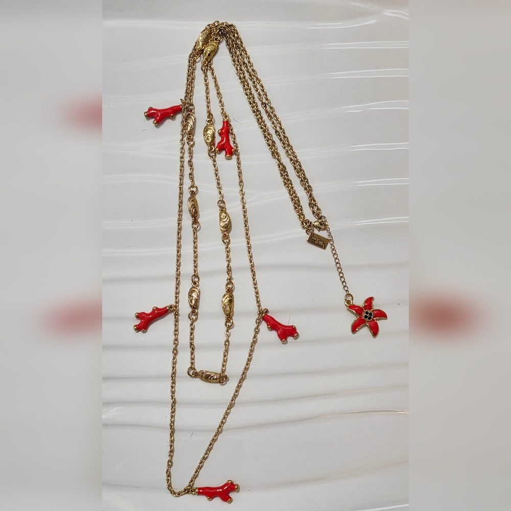 Lilly Pulitzer Coral Charm And Mollusk Necklace